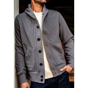 Wies Made BODEGA | CARDIGAN
FRENCH TERRY SHAWL COLLAR CARDIGAN Sz XXL gray